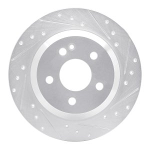 Mercedes-Benz Viano Brake Rotor (1) - Rear Right - R1 Concepts - Drilled & Slotted - Silver - `16-`23